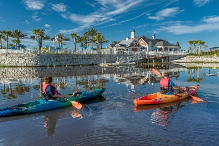 Water paddleboat activity in Beacon Lake