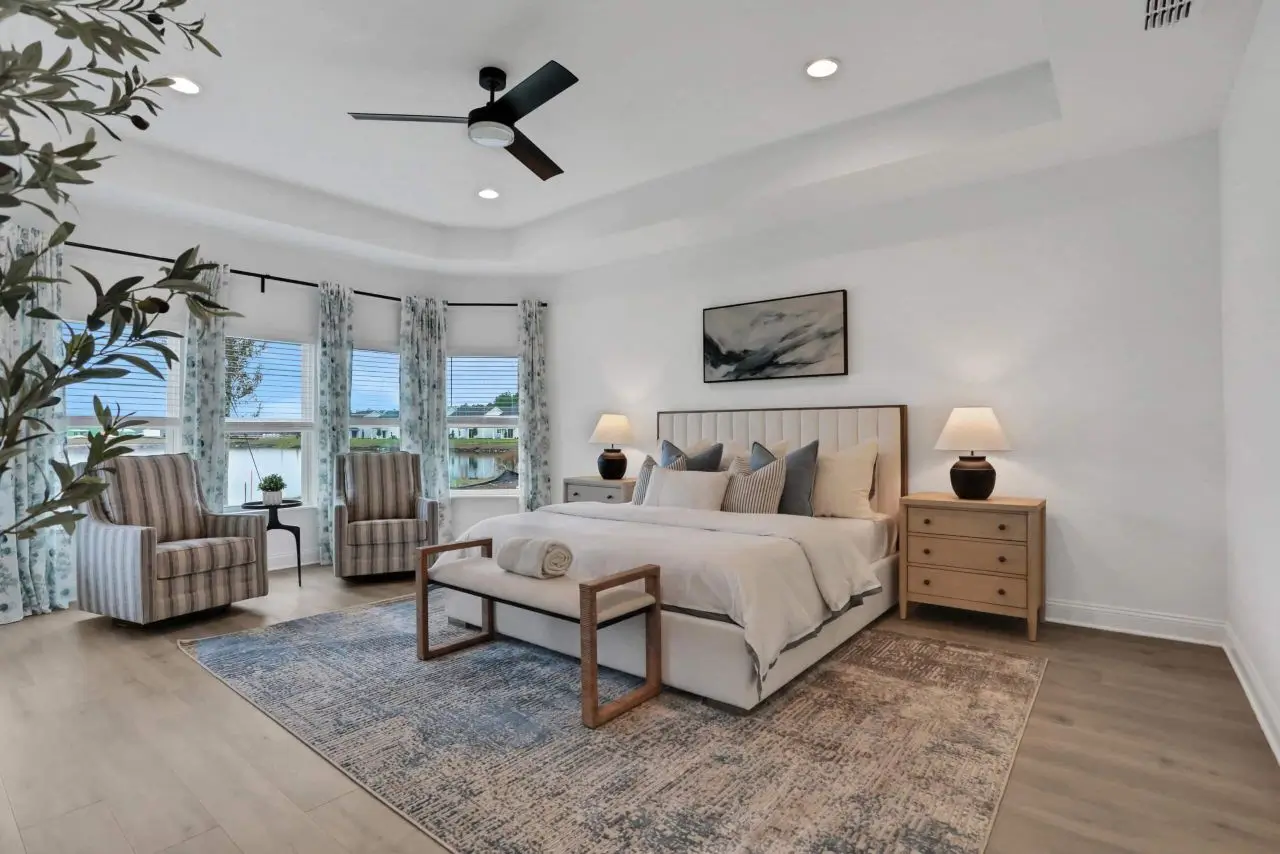 Open-Concept & Popular Trending Living Room Design at Beacon Lake in St. Johns County, FL